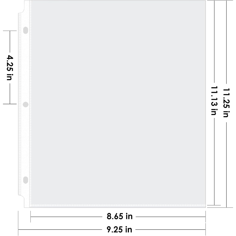 500 Pack 8.5x11 Sheet Protectors for 3 Ring Binders - Clear Polypropylene