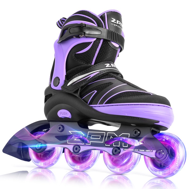 Kids Adjustable Inline Skates with Light-Up Wheels for Girls Boys Ages 4-12