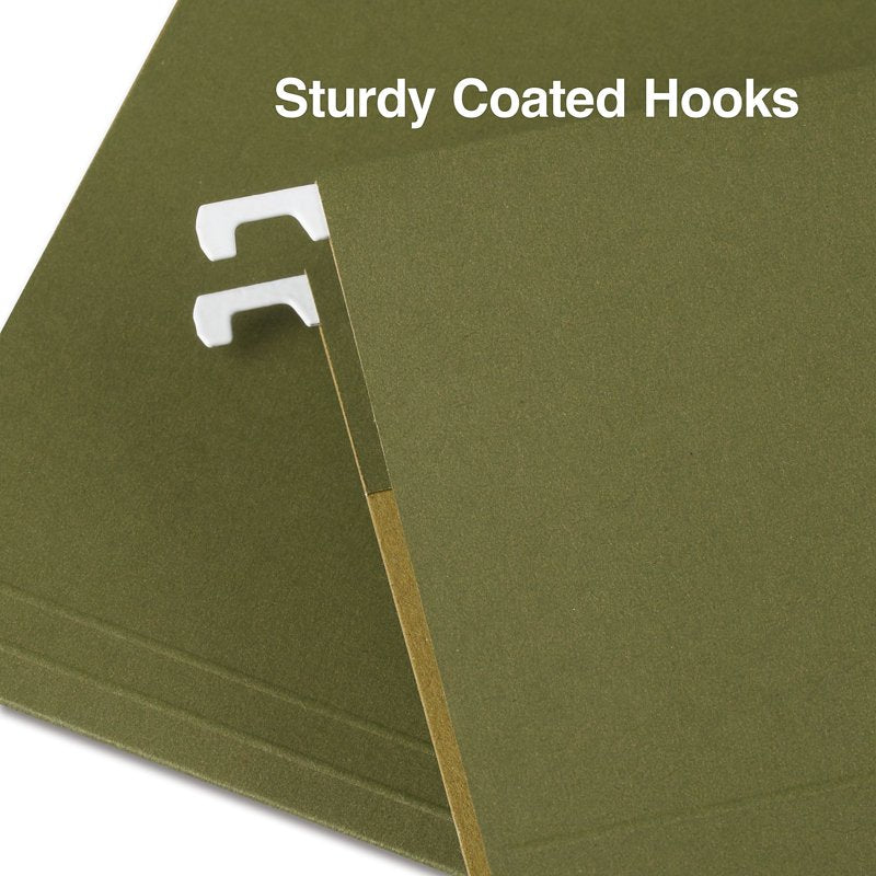 Staples Green Letter Size Hanging File Folders 75-Pack for Office Organization
