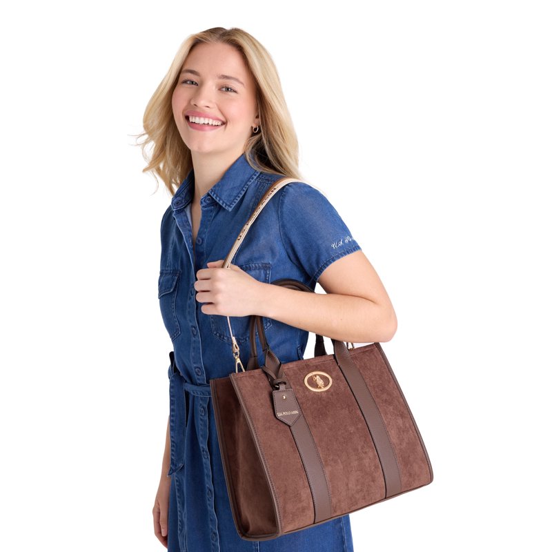 Women's Brown Heritage Tote Bag - Classic Style & Spacious for Daily Use