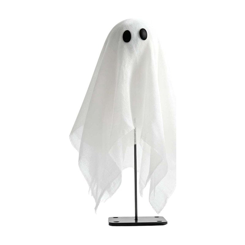 Standing Ghost Decoration for Halloween - Fabric Ghost Tabletop Ornament with Metal Stand (Variation: Standing Ghost)