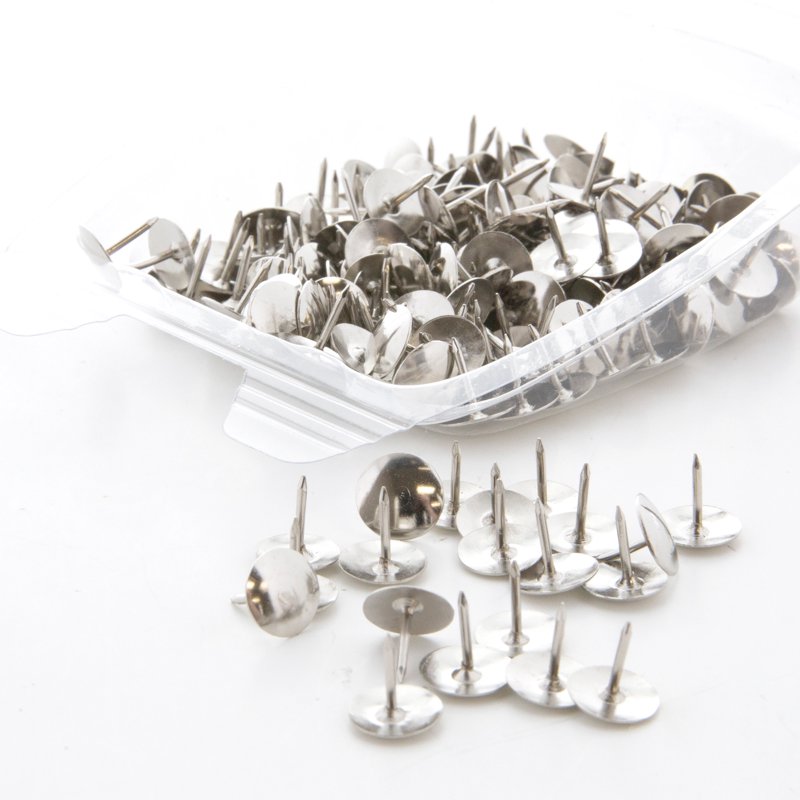 Nickel Silver Thumb Tacks 200 Count for Bulletin Boards & Crafts