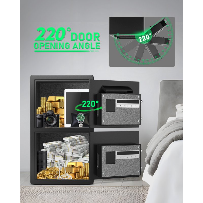 Large Fireproof Digital Home Safe with Dual Alarm & Deposit Slot - 5 Cu Ft