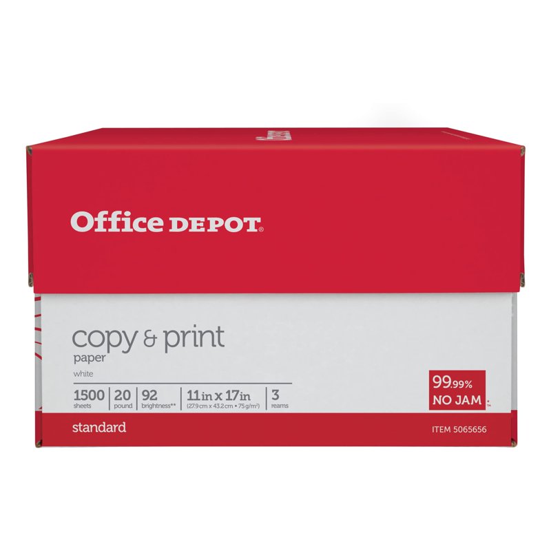 Ledger Size Copy & Print Paper - 11 x 17 Inches, 92 Brightness, 20 Lb, 3 Reams Case