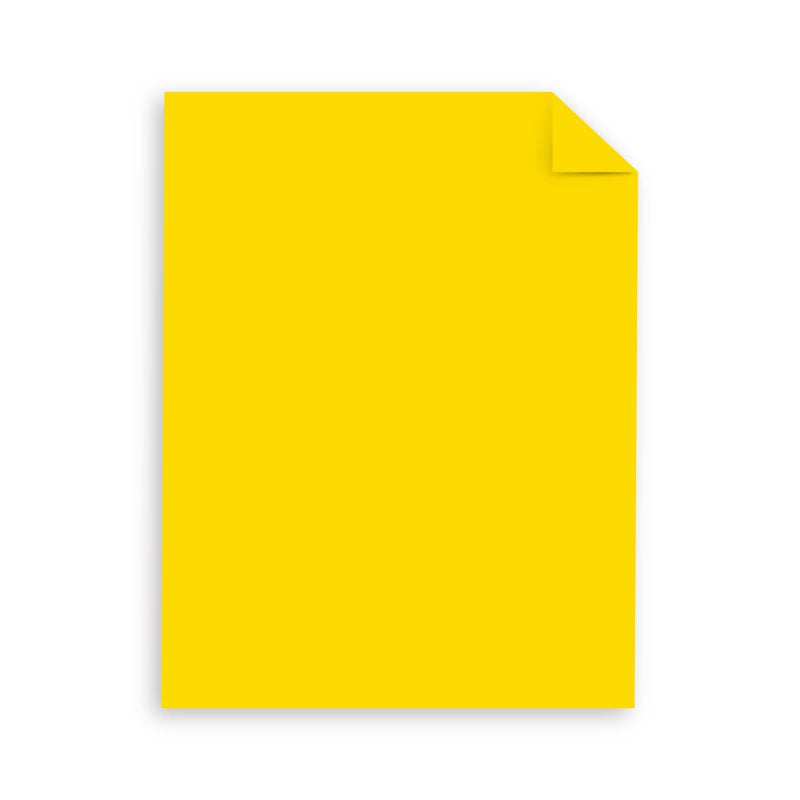 Colored Cardstock Paper 8.5 x 11 Solar Yellow 65 lb Pack - Bright Office & Craft Sheets