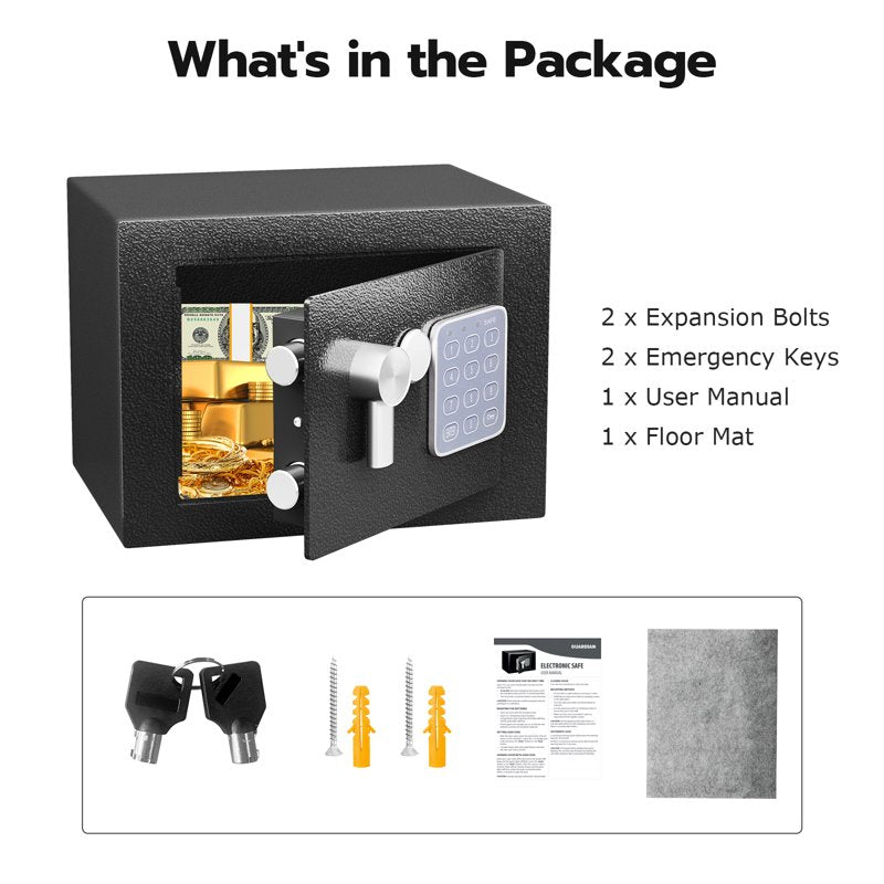 Mini Digital Safe Box with Electronic Keypad for Cash Jewelry & Firearms