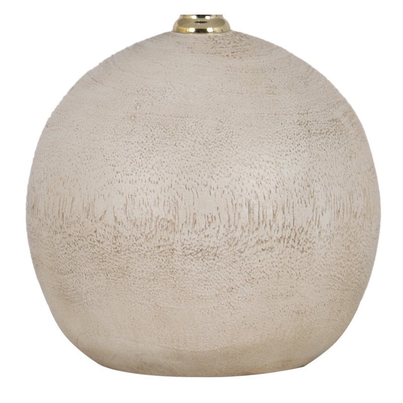 12.75 Inch White Ball Table Lamp with Shade - Modern Bedside Light