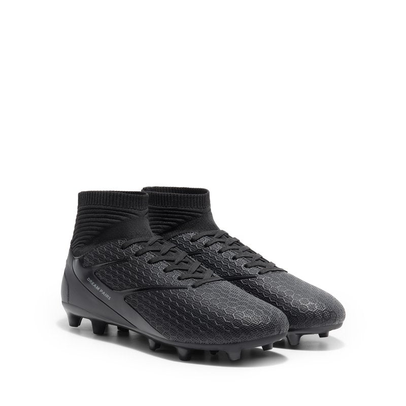 Dream Pairs Men’s High-Top Soccer Cleats – Lightweight, Cushioned & Slip-Resistant (Black, Variation 8)