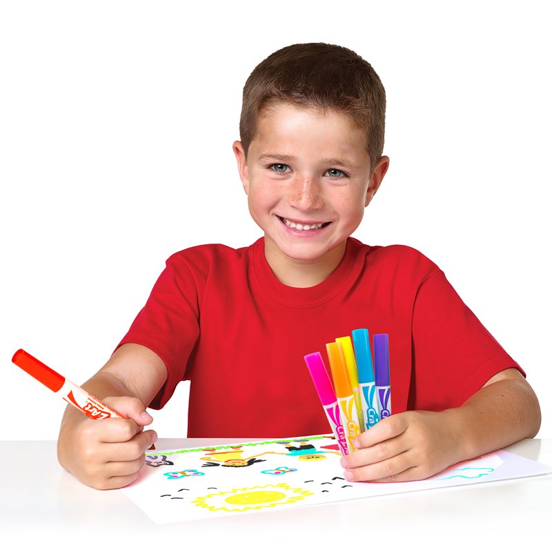 Neon Broad Line Markers Set - 20 Bright Colors for Arts & Crafts