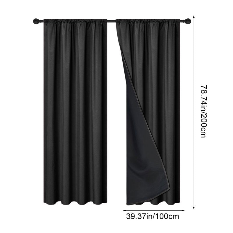 Light-Blocking Thermal Insulating Curtains for Bedroom & Living Room - 78.74x39.37 Inch