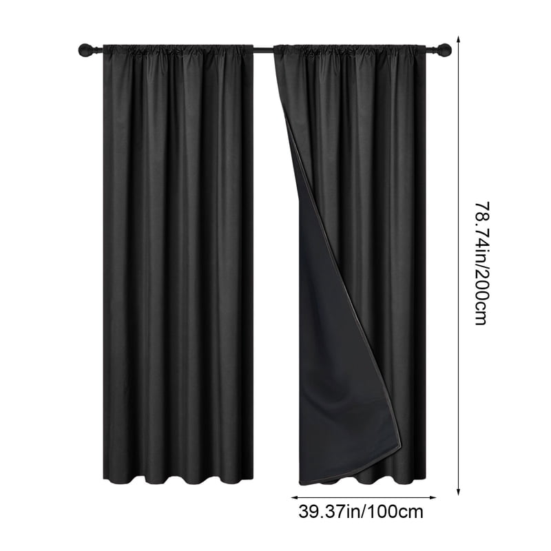 Blackout Thermal Insulated Curtains for Living Room & Bedroom - Noise & Light Blocking