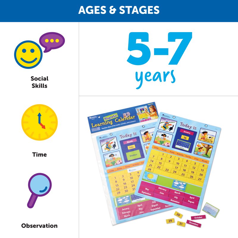 Magnetic Calendar for Kids - Educational Classroom & Home Learning Tool