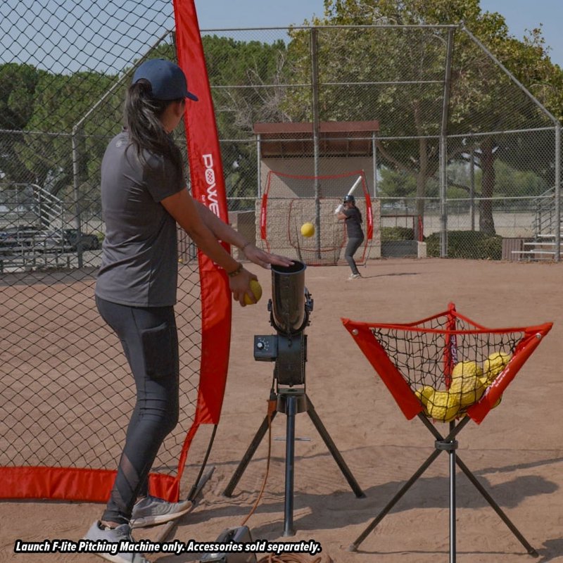 Adjustable Baseball & Softball Pitching Machine with Variable Speed & Practice Balls