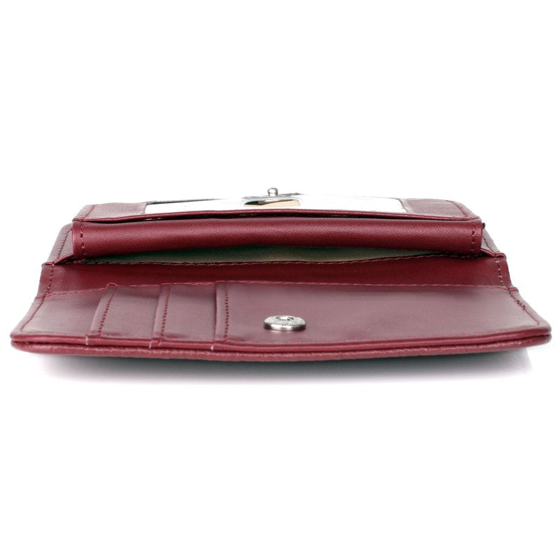 Leather Card Case for Women with Snap Closure - Multiple Colors
