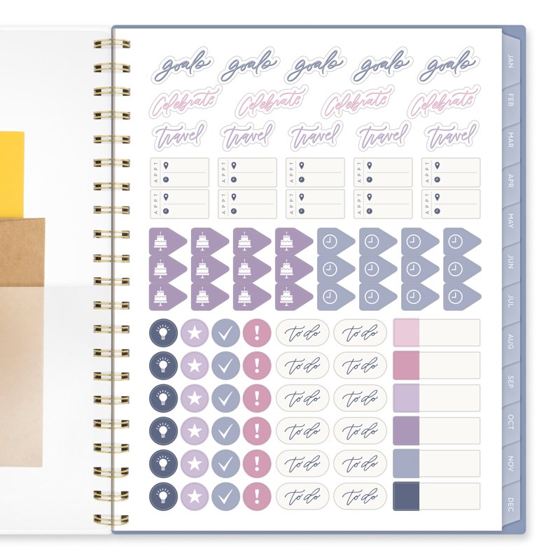 Large 2026 Weekly & Monthly Planner with Floral Cover - 8.5 x 11 Inches