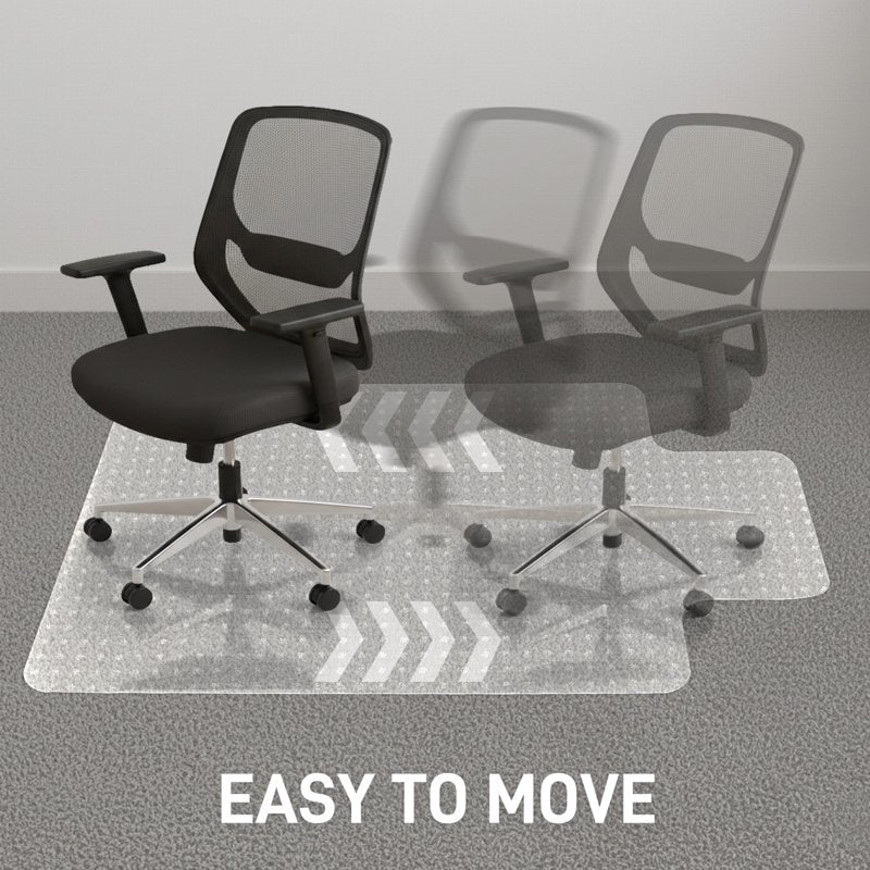 Office Chair Mat for Carpet Floor Protection 120x90cm Transparent PVC