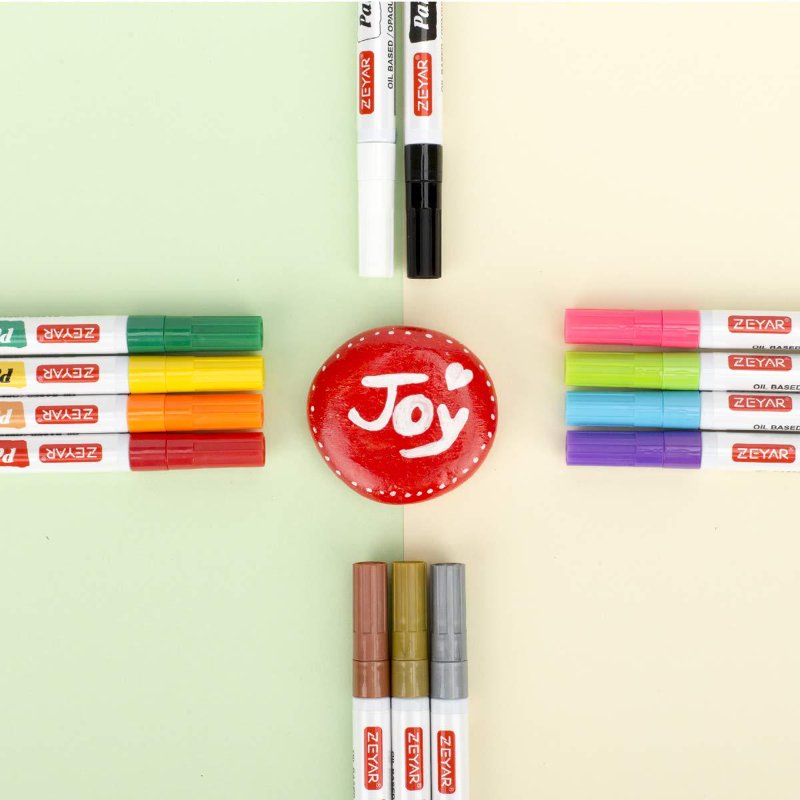 ZEYAR Extra Fine Point Paint Markers 18 Colors Waterproof Permanent Surface Markers