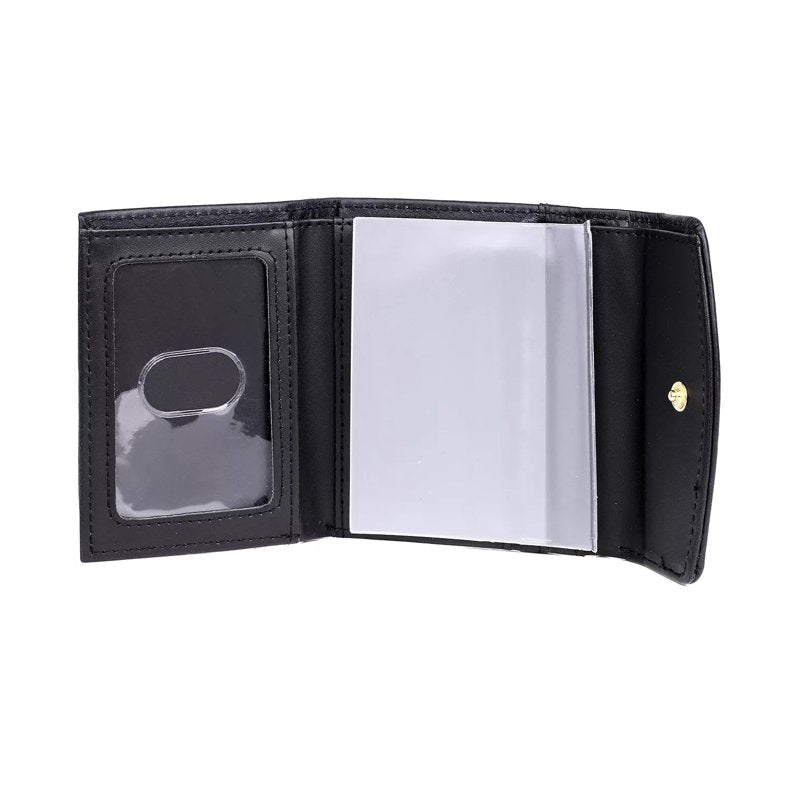 Women's Mini Trifold Leather Wallet with Embossed Logo and Multiple Card Slots – Julia Buxton Heiress Pik-Me-Up