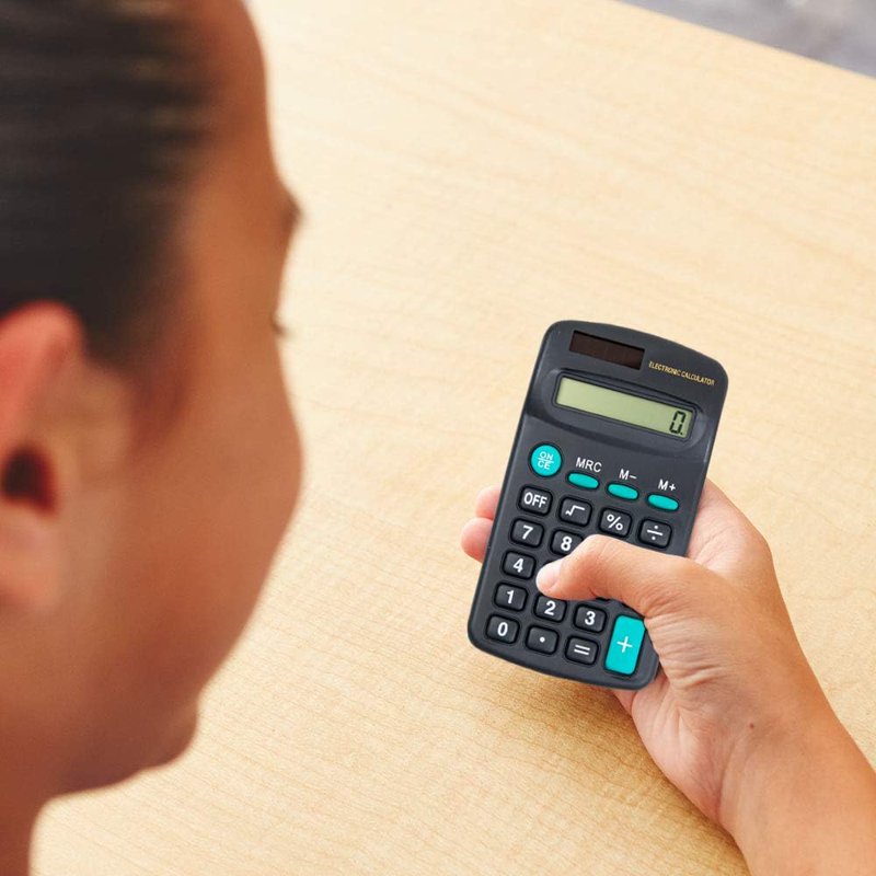 Bulk 100 Pocket Size Battery Calculators for Kids & Students - Basic Function