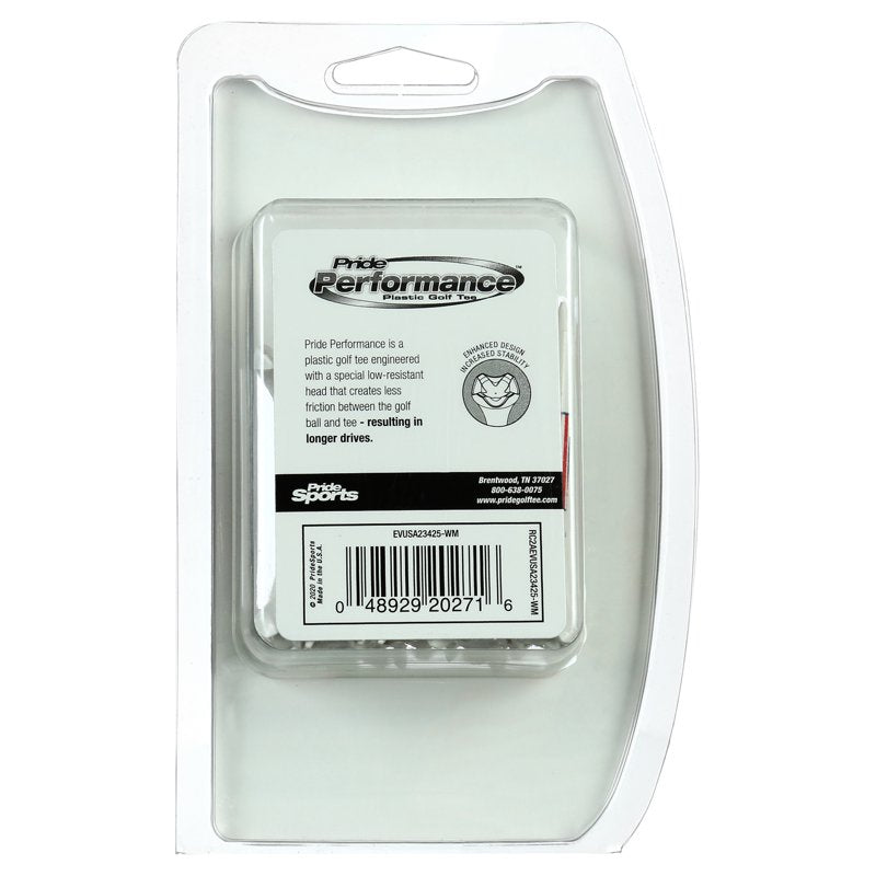 Golf Tees with Low-Resistance Head for Longer Drives - 25 Pack, 2.75"