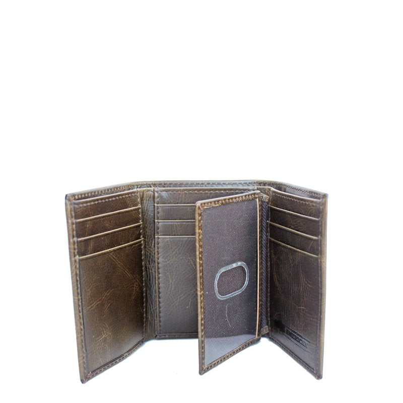 Men's Genuine Leather Trifold Wallet with RFID Protection - Multiple Colors