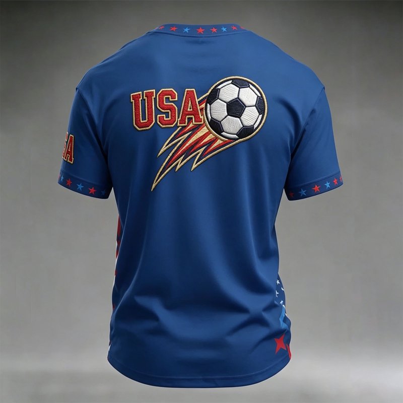 USA Soccer Jersey for Men 2026 Dark Blue, 2XL – Crewneck Short Sleeve, Retro Streetwear Fan Shirt