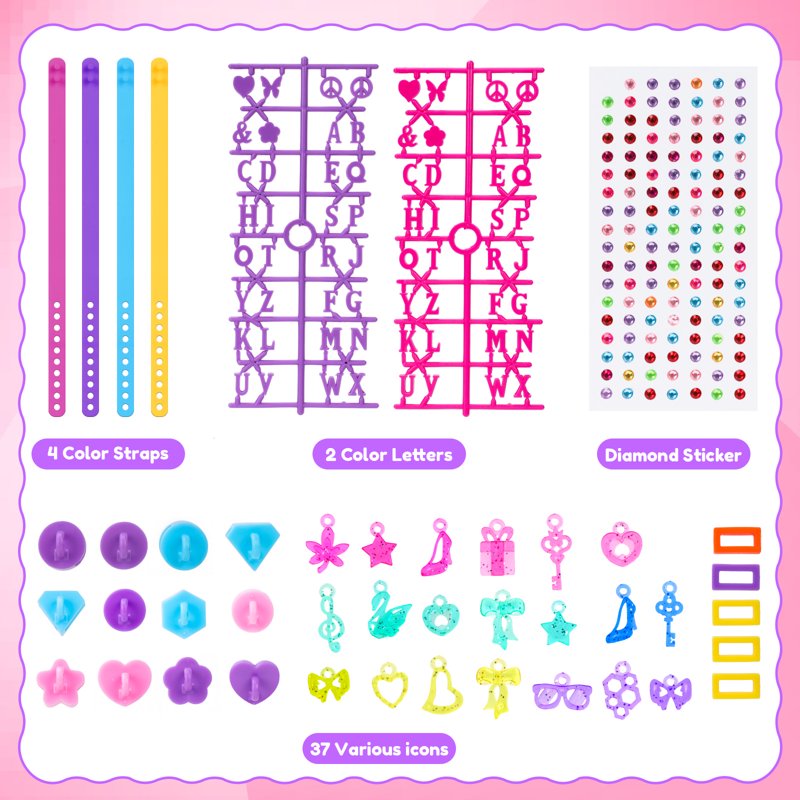 DIY Friendship Bracelet Kit for Girls - Multicolor Beads & Charms