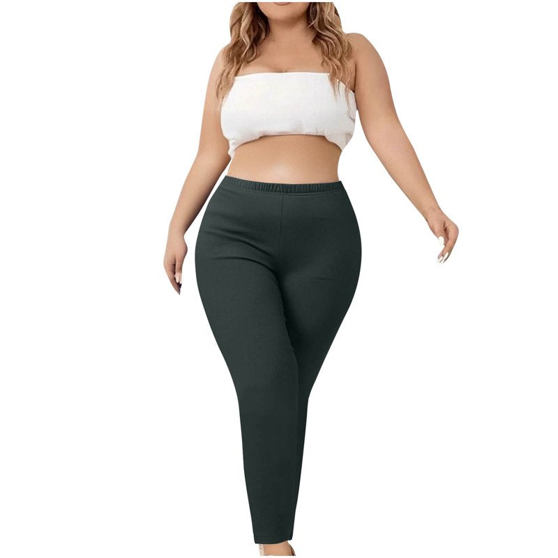 Plus Size High Waist Tummy Control Yoga Leggings for Women