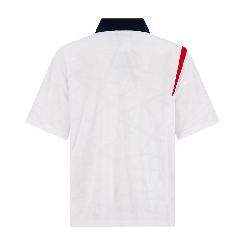 Umbro Boxy Football Shirt – White, Baritone Blue, Goji Berry, Size XXL