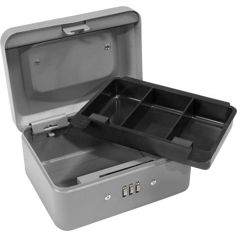 Small Cash Box with Combination Lock for Personal Security - Steel Safe
