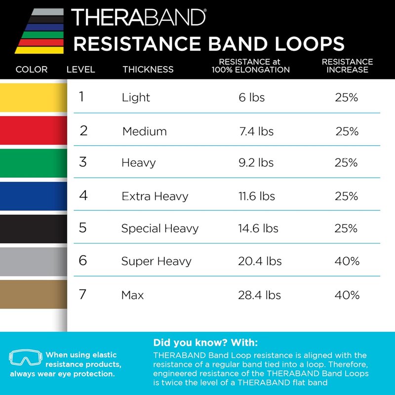 Resistance Band Loop for Strength Training and Rehabilitation - 18 Inch Blue, Extra Heavy