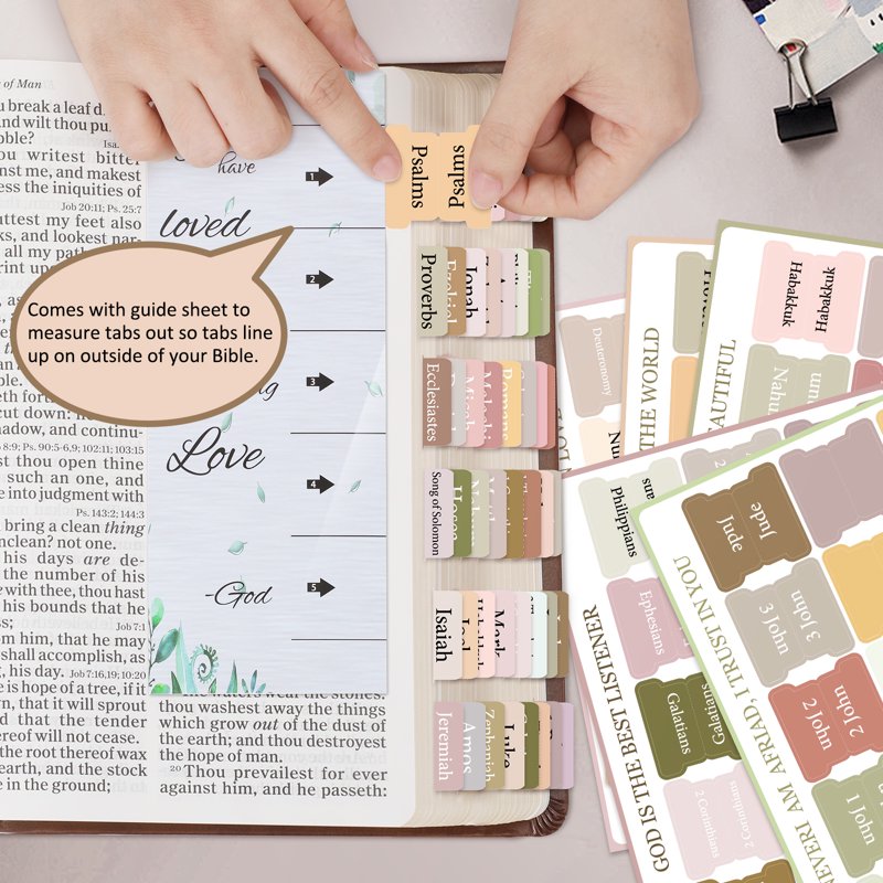 Bible Index Tabs Set - 75 Laminated Chapter Markers for Old & New Testament