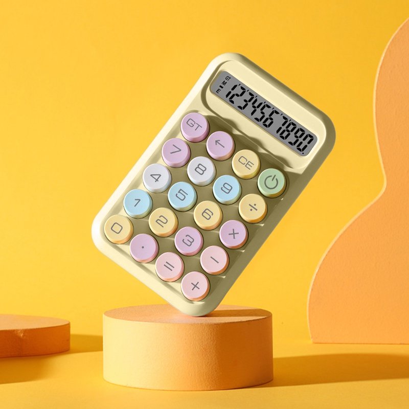 Colorful Candy Desktop Calculator - 10-Digit, 4 Function with Large Keys (Yellow)