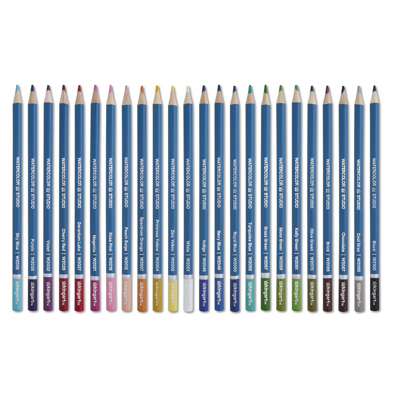 Watercolor Pencils Art Set - 24 Color Professional Drawing & Painting Supplies