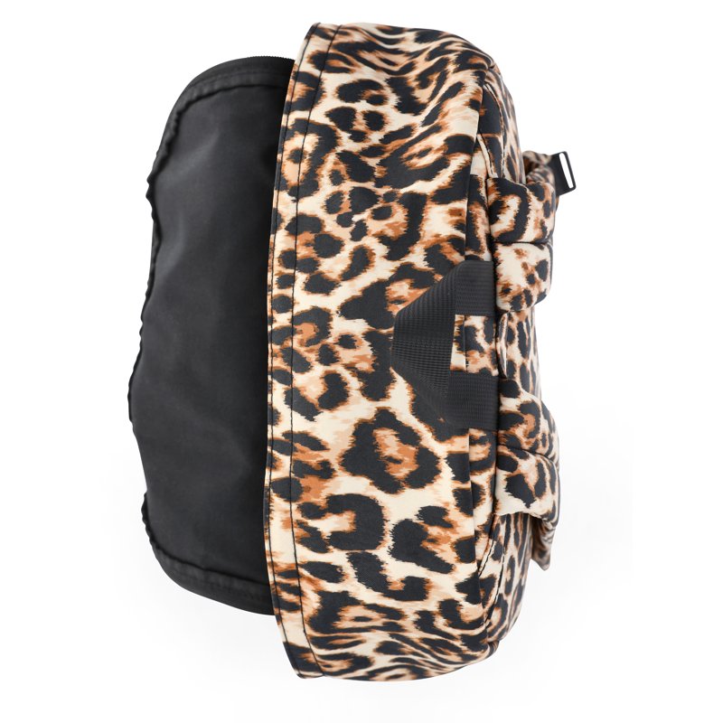 Women's Dome Backpack with Adjustable Straps and Multiple Pockets - Natural Leopard