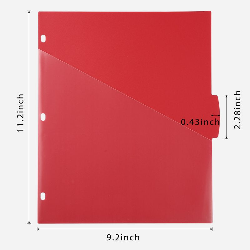 Plastic Binder Dividers with Pockets - Multi-Color 3-Ring Organizers, 15 Tabs
