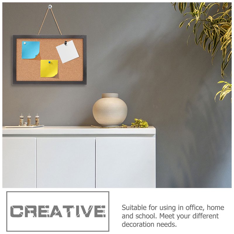 Black Cork Board with Frame for Wall Decor - Home Office & Living Space