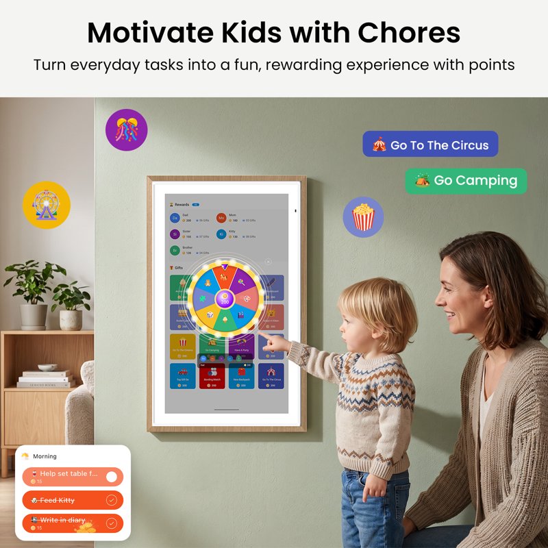 Smart Digital Wall Calendar & Home Hub - 21.5-Inch Family Organizer