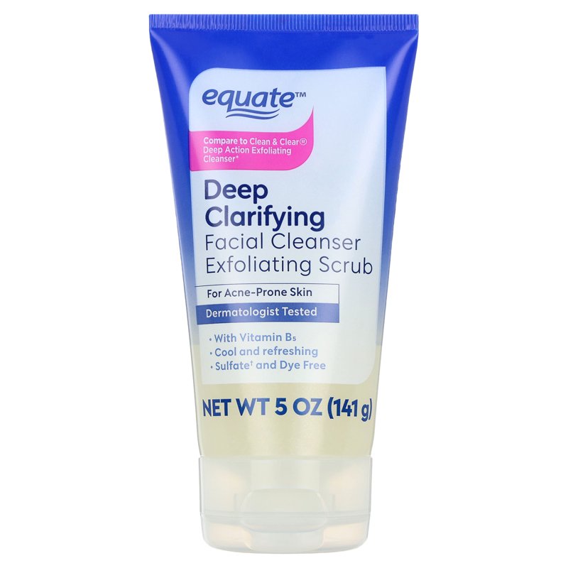 Deep Clarifying Facial Cleanser Exfoliating Scrub 3 Pack - Acne-Prone Skin