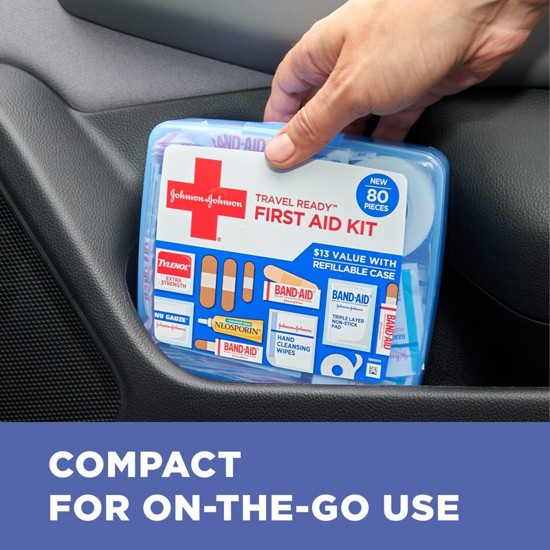 Travel Ready First Aid Kit - 80 Piece Portable Emergency Medical Supplies