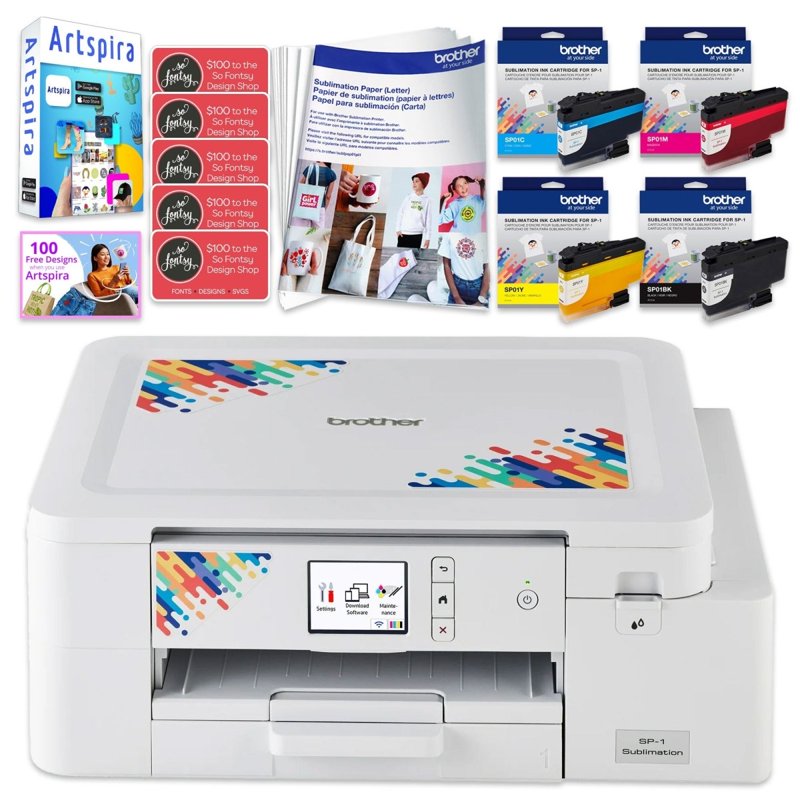 Brother Sublimation Printer with Deluxe Starter Bundle for Custom Designs
