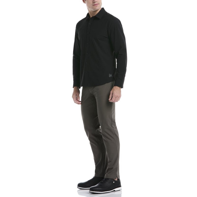 Performance Long Sleeve Golf Shirt for Men & Big Men - Stretch, Solid Color