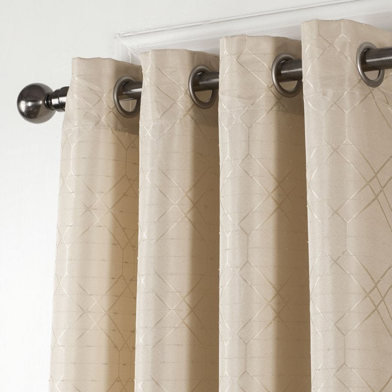 Textured Window Panel 54x84 Inches - Modern Sheer Curtain in Taupe or White