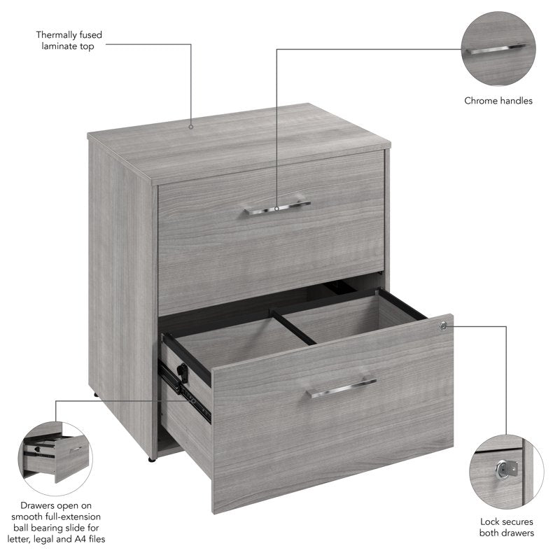 Lateral File Cabinet 2 Drawer Office Storage Locking Document Organizer