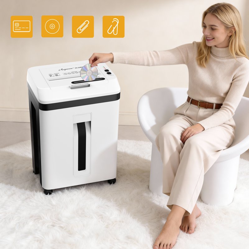 Heavy Duty Micro-Cut Paper Shredder with CD/Card & Auto Feed - P-5 Security