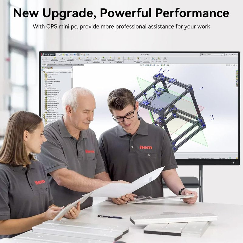 75-Inch Interactive Whiteboard with 4K UHD Touchscreen, Dual System, Camera & Mount