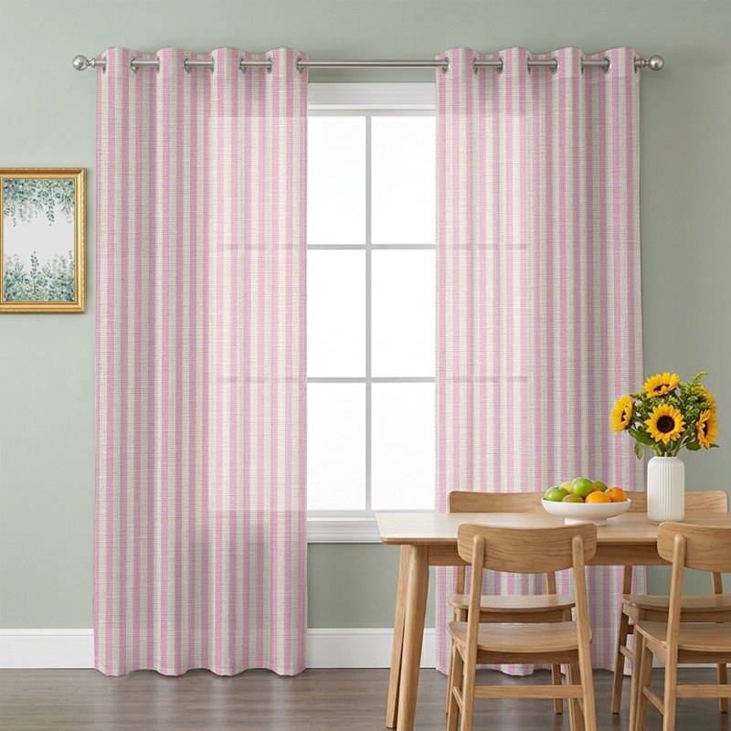 Light Filtering Sheer Curtains 72 Inch Long Grommet Panel for Living & Bedroom Windows