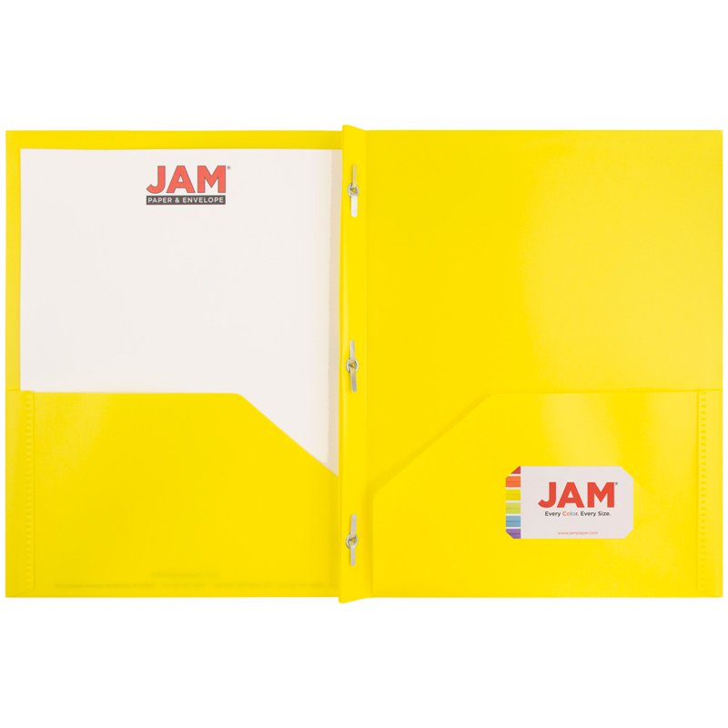 Yellow Plastic Folder with Clasp - 6-Pack, 9x12 Inches, Office & School Organizers
