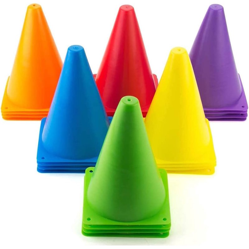 30 Pack 7-Inch Plastic Traffic Cones for Sports Training & Outdoor Activities