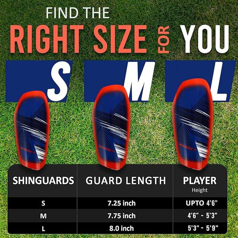 Vizari Slip-In Soccer Shin Guards for Adults & Youth - Lightweight Protective Shin Pads, Royal White, M